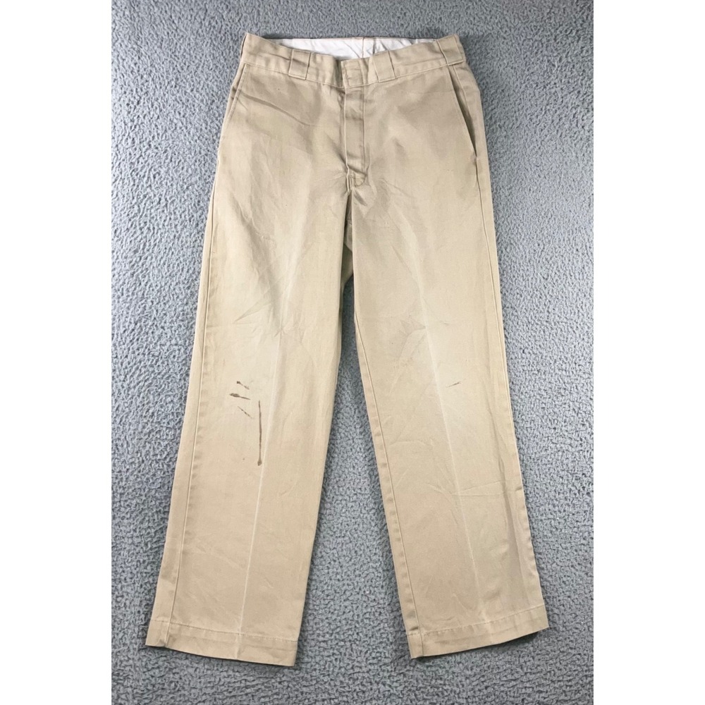 VTG Dickies Pants Men 31x30 Khaki Straight 80s 90s USA Made Thrashed Fit 29x28